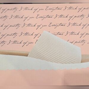 Kensie 10 Size Ellie Beige White Slide Sandals for Women